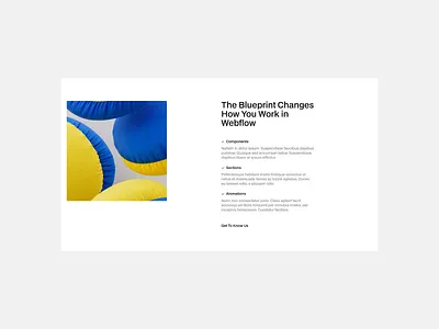 The Blueprint - Info 05 component library info sections minimalism web design webflow