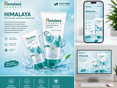 Modern skincare advertising design featuring product mockups, fr advertisement beauty beautycare branding cosmetic posterdesign promotion skincare socialmedia water splash