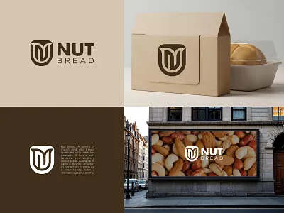 NUT BREAD bakery branding bread creative design food graphic design idea illustration lettering logo logo design logotype minimalist modern monogram text typography vector wordmark