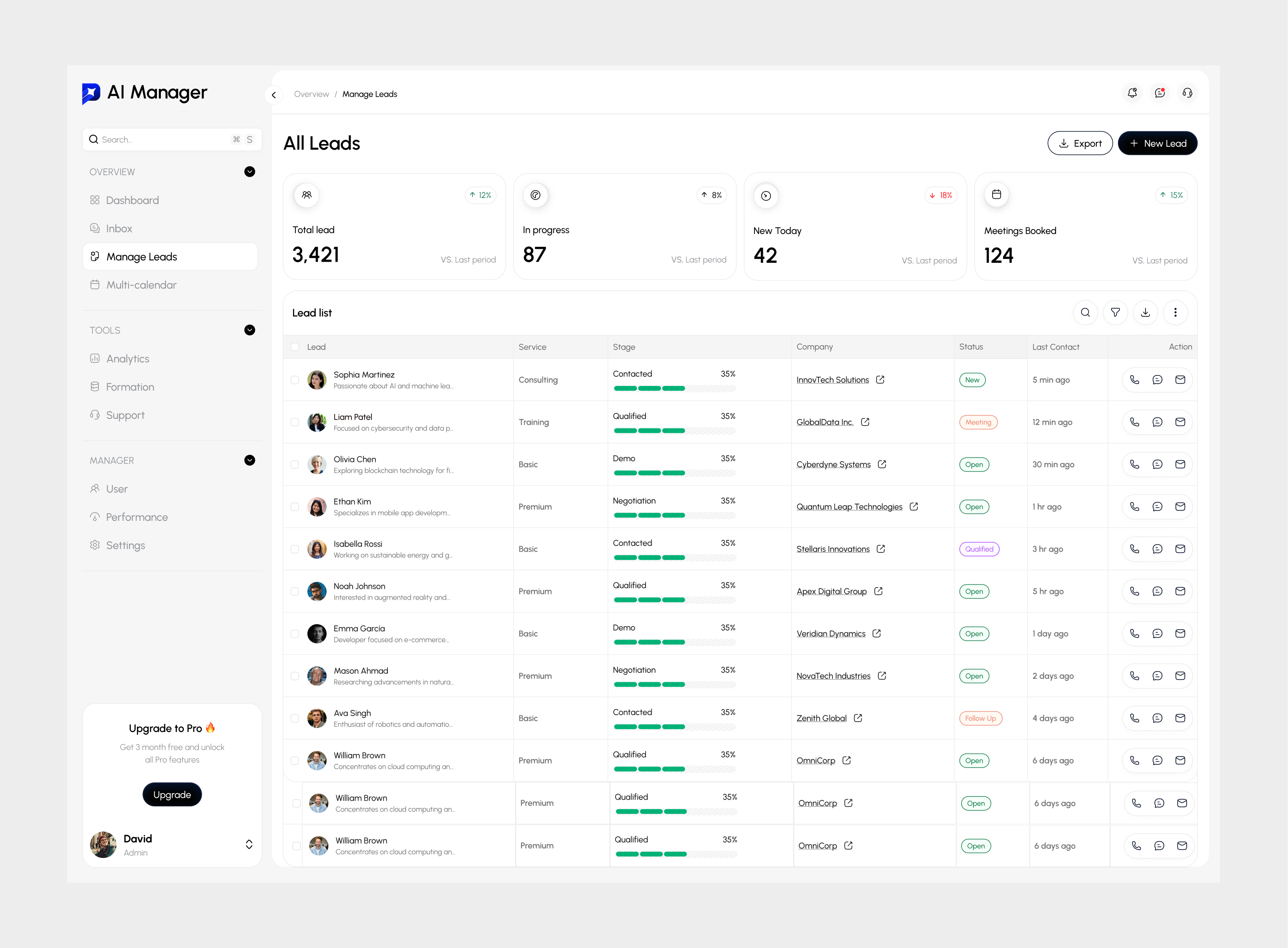 Agentic Experience-SaaS Web App admin dashboard agentic saas dashboard ai b2b crm app design crm dashboard crm ui dashboard dashboard ui enterprise resource planning lead management lead tracking saas saas app design saas dashboard saas product design saas ui sales dashboard web app ui webapp
