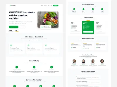 AI-Powered Personalized Nutrition & Wellness Landing Page app design conversion focused design fitness landing page food food app healthcare healthcare landing page landing page meal planning landing page nutrition landing page restaurant saas landing page ui design ui ux design uiux web web design website wellness landing page wellness platform