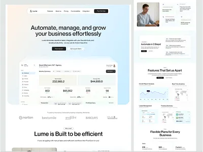 Modern SaaS Website Design automation full website design landing page minimal design product design saas website uiux visual design website website ui design
