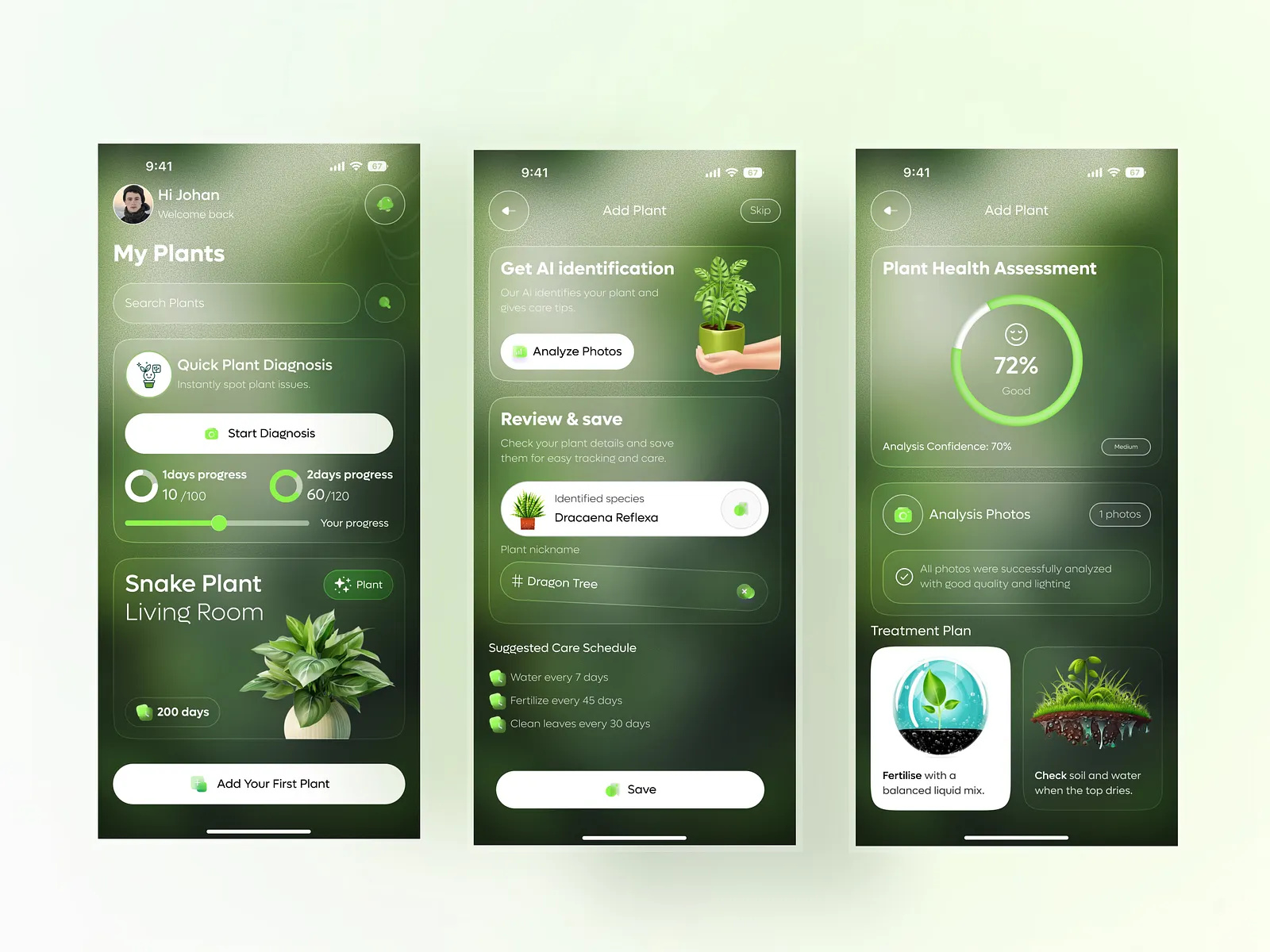 Example of Plant Care Mobile App UI/UX Design