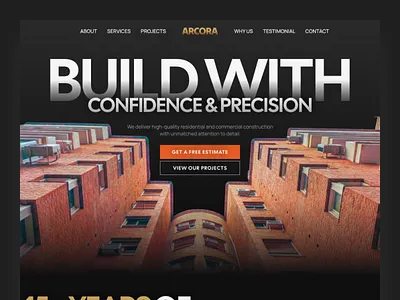 🔨 Construction Service Landing Page Design Idea construction construction landing page construction web dark theme web design landing page service web ui ui design uidesign uiux web design