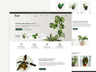 Home Jungle - Houseplant E-Shop branding design e commerce e shop graphic design green homepage houseplant icons illustration logo online shop plants shop ui ux website