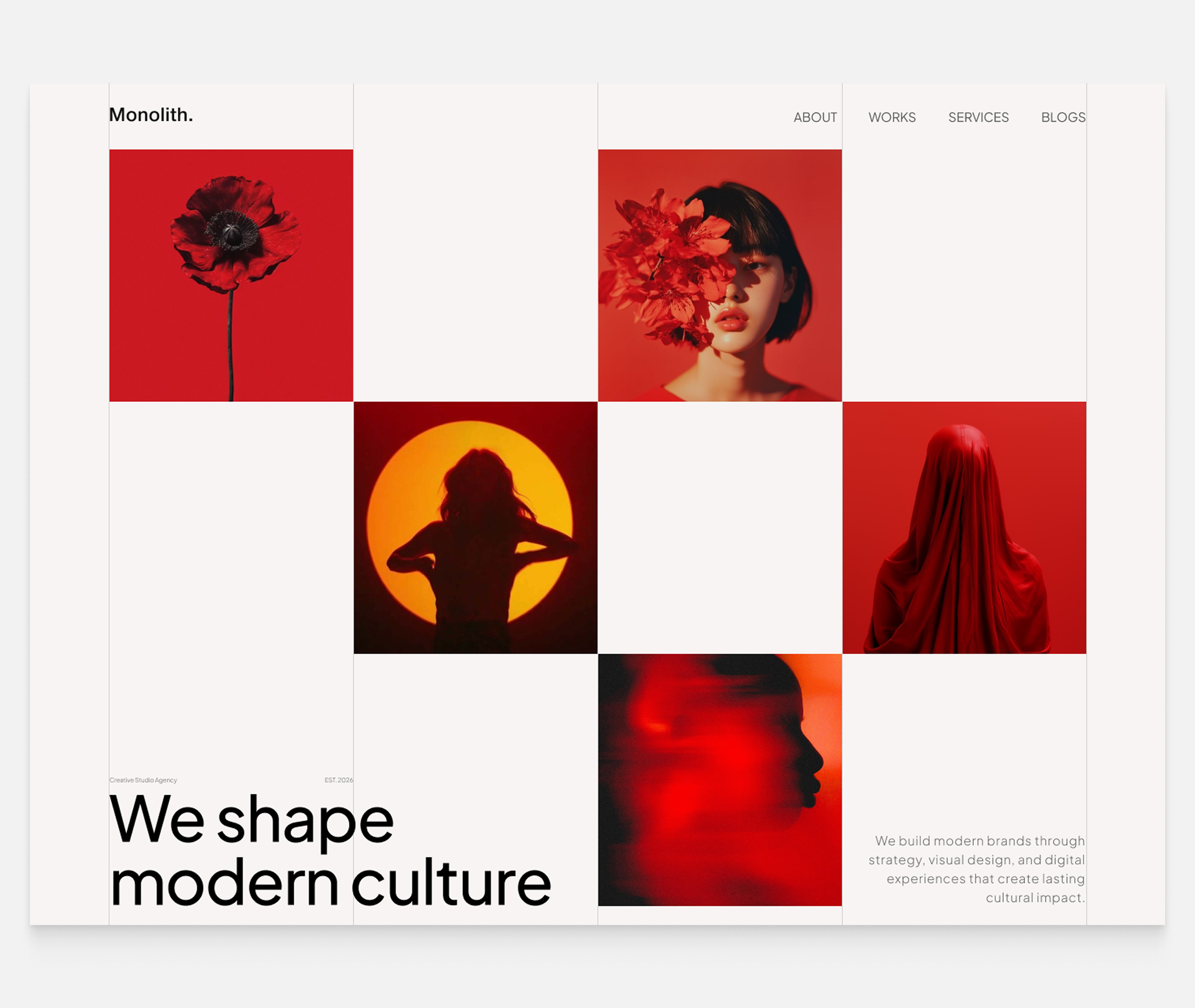Monolith: Creative Studio Agency Website editorial exploredesign landingpage ui webdesign