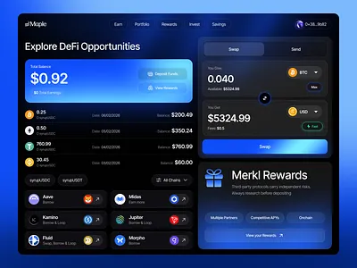 Web3 Crypto Dashboard banking dashboard crypto crypto dashboard cryptocurrency defi exchange tracker investment app product tokentracker trading uxdesign web web3 web3 dashboard