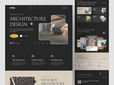 Architecture Design Agency Website agency apartment architect firm architectural architecture architecture design building design exterior home page housing interior design landing page modern landing page property residential typography web web design website