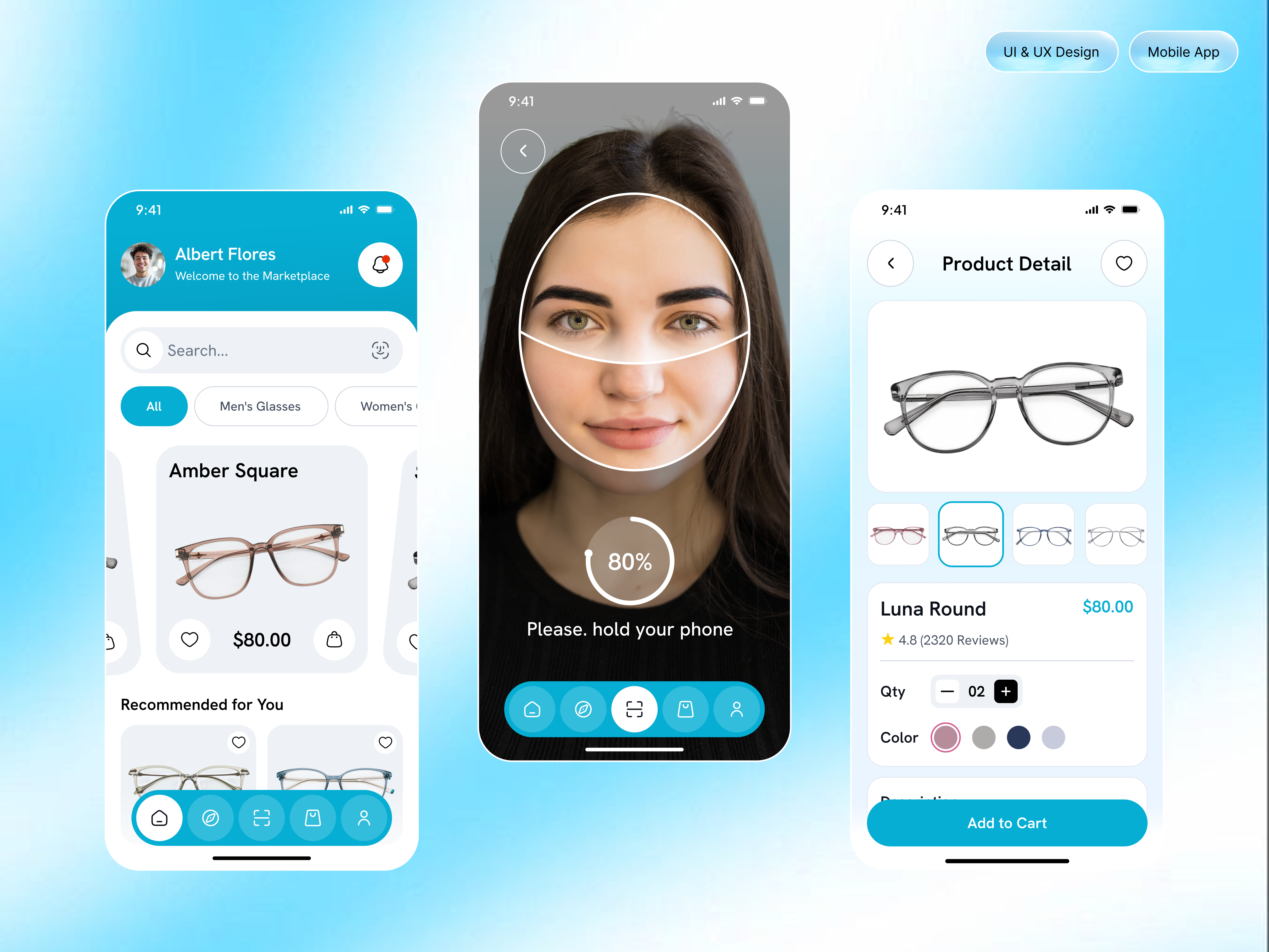 Eyewear E-Commerce Mobile App Design appdesign ecommerceapp eyewearapp eyeweardesign fashiontech glassesapp marketplaceapp mobileappdesign mobileui opticalapp smartshopping