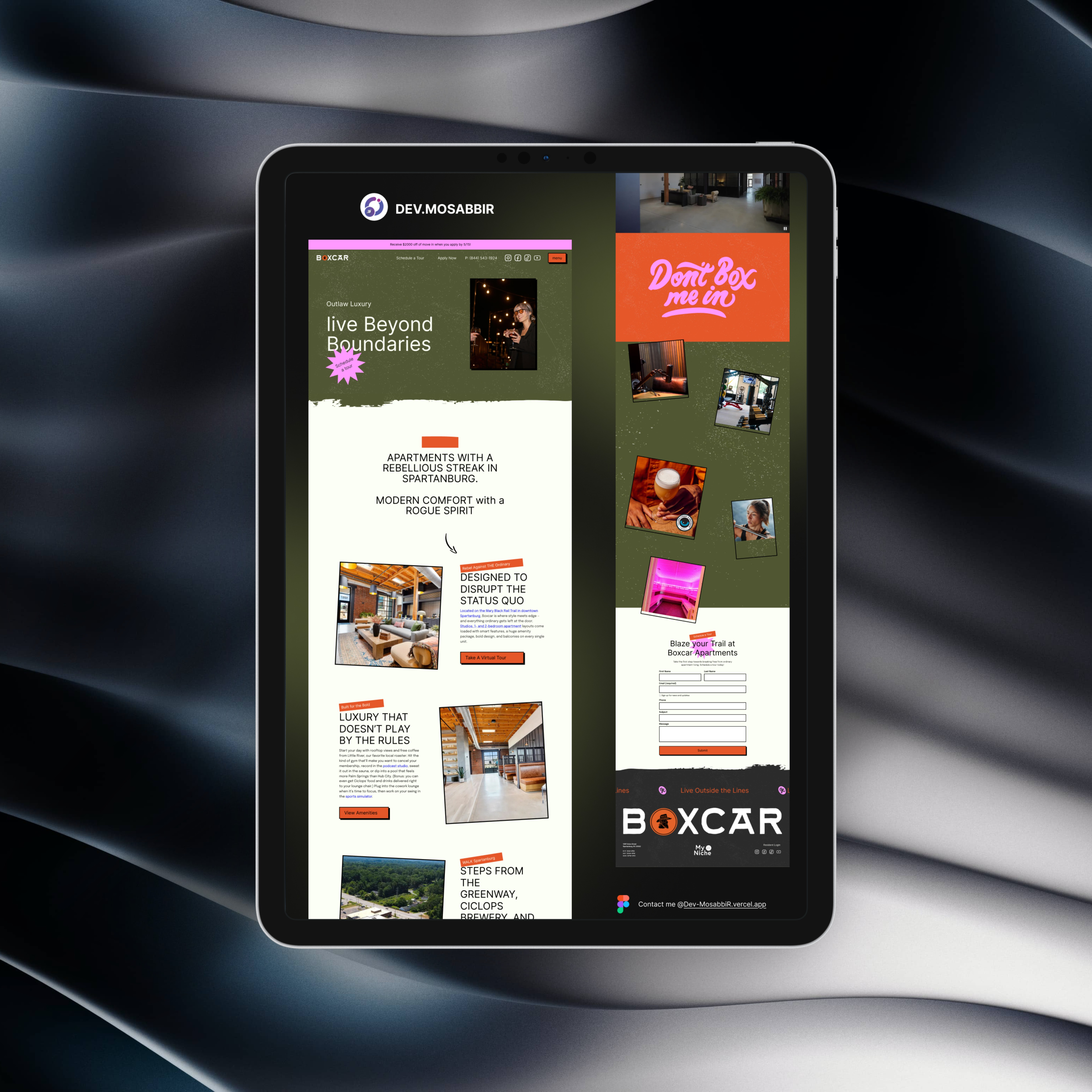 Outlaw Luxury landing page designed by Dev.MosabbiR 3d animation branding dashboard design figma graphic design illustration logo motion graphics page ui ux