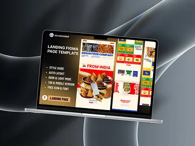 Indian Food Company landing page designed by Dev.MosabbiR branding dashboard design figma graphic design illustration motion graphics page ui ux