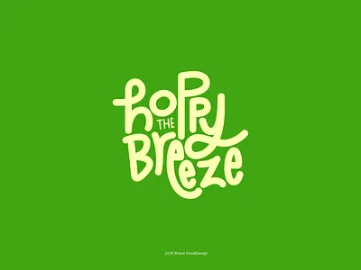 HoppyBreeze – Custom Wordmark branding breeze craft beer custom type design fresh illustration lettering logo logo design playful typography wordmark
