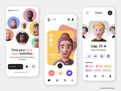 Build 1.0 - Day 1 | Mobile Design for Dating App app design meta mobile app ui ux