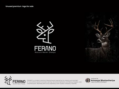 FERANO — Premium Deer Inspired Luxury Logo Design animal logo brand identity branding deer logo fashion logo geomatric logo line art logo logo logo design luxury logo minimal logo minimalbranding modern logo monoline deer logo premiumlogo start up logo streetwearbranding wildlifeinspired