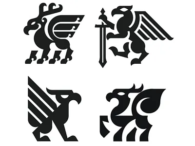 Some Mythical Griffin Logomark Designs By Anh Do — Logo Designer anhdodes branding creature design eagle graphic design griffin illustration logo logo design logo designer logodesign minimalist logo mythical