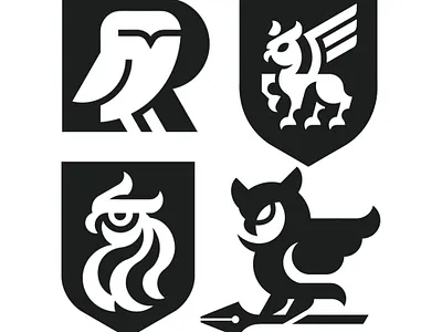 Some Owl Logomark Designs By Anh Do — Logo Designer anhdodes bird branding design eagle graphic design griffin heraldry illustration lion logo logo design logo designer logodesign minimalist logo owl shield