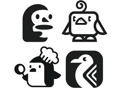 Some Cute Penguin Logomark Designs By Anh Do — Logo Designer anhdodes animal bird branding cute design graphic design illustration logo logo design logo designer logodesign minimalist logo penguin