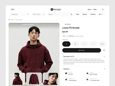 Single Product Details - Clothing Website clothing ecommerce design clothing website ecommerce fashion landing page fashion ui design fashion website design framer modern web design product design product details page product page design shopify shopping app single product details single product page uiux web design website wocommerce