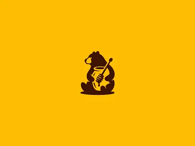 Honey Bear Logo animal animation bear honey bear logo branding cute honey bear graphic design honey bear honey bear logo honey jaar logo honey logo honey pot illustration logo minimal logo motion graphics pot bear ui