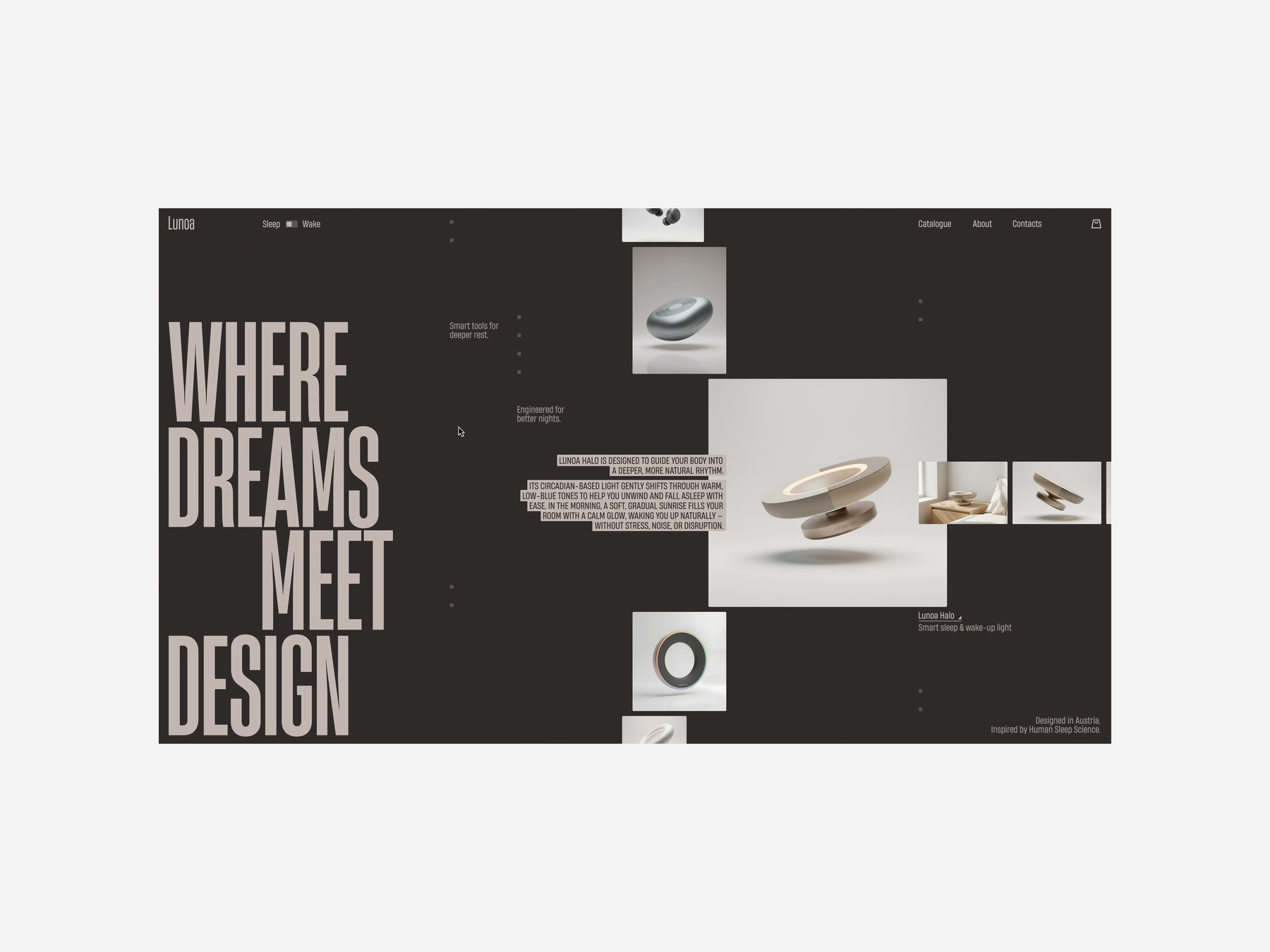 Lunoa | Sleep Technology E-commerce Concept | Main page
