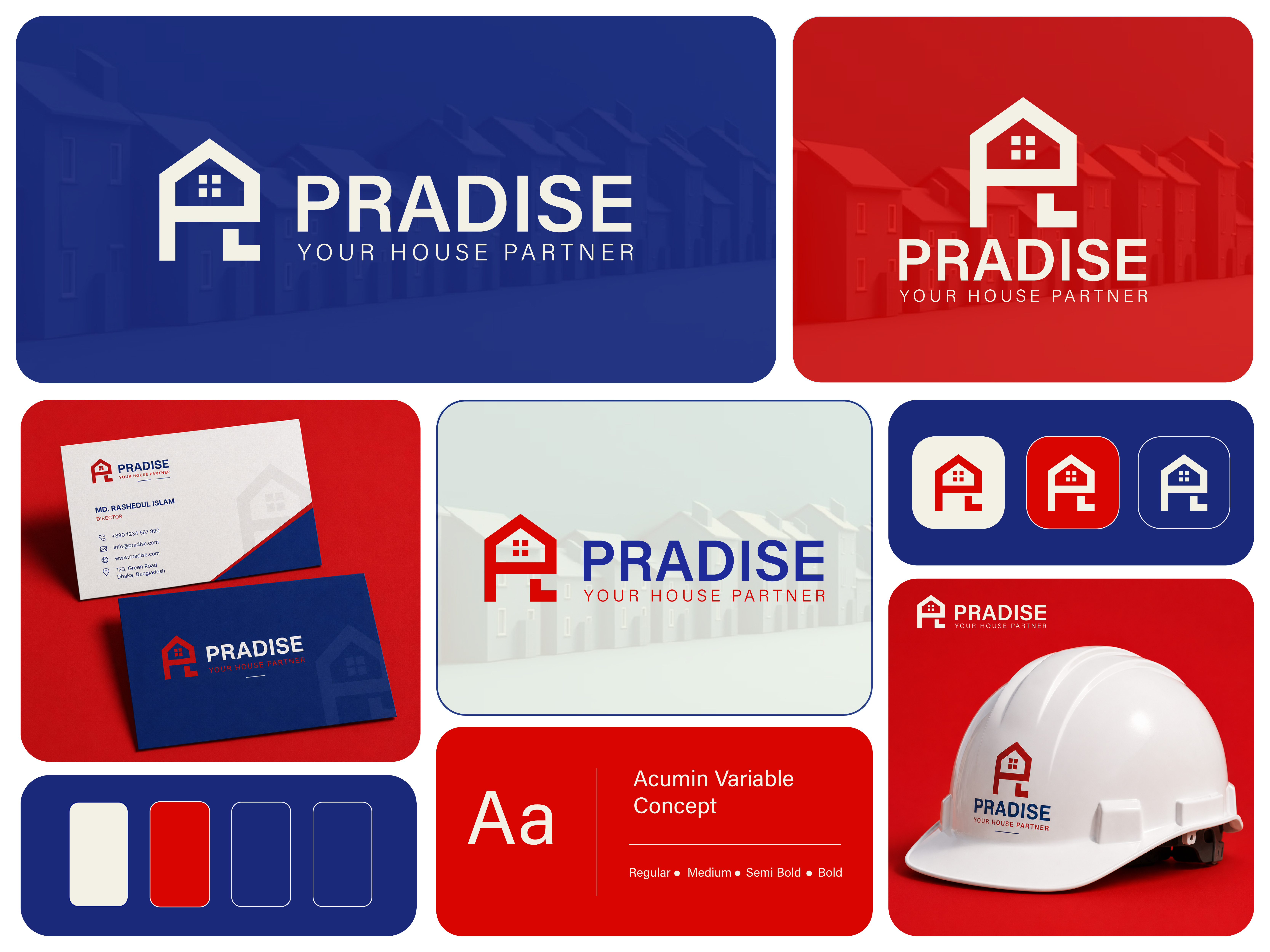 PRADISE- Modern Real Estate & Housing Logo | Construction Logo