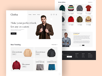 Clotha - A brand for the Modern Fashionista cloth ui clothing brand cloths landing page ui uiux web design web ui website design