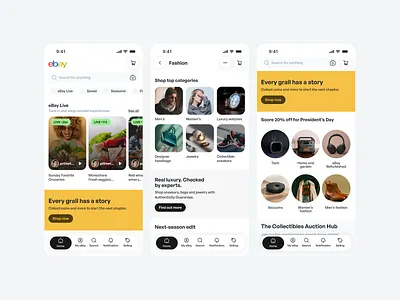 ebay UI Design branding design ecommerce illustration logo shopping typography ui uidesign uiux uxdesign