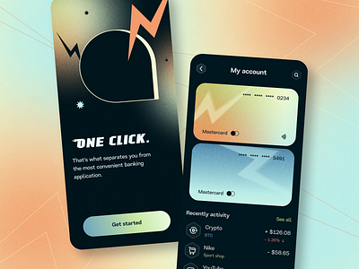 Banking app app branding design gradient logo minimalism mobile ui ux vector web