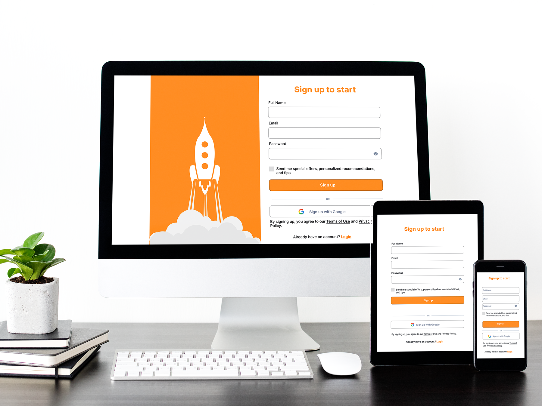 Rocket Sign Up Experience figma frontend minimalui mobileui responsive signup uidesign uxdesign webdesign