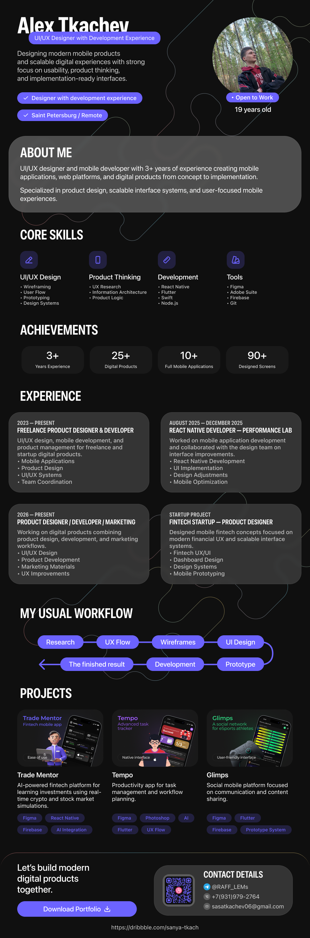 Portfolio Resume — Product Designer CV branding graphic design ui