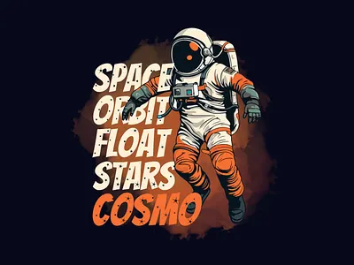 Cosmo Float graphic design retro spaceart streetwear tshirtdesign typography vector vintage