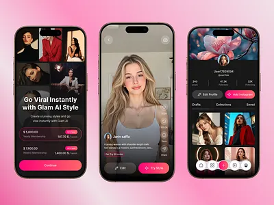 StyleMuse – AI Portrait Studio ai assistance app ai generator ai it nage generation ai powered beauty app design beauty tech choose style cosmetics app gallery ui generative ai generator image style influencers app match profile mobile app mobile app design social app text to video wardrobe app web