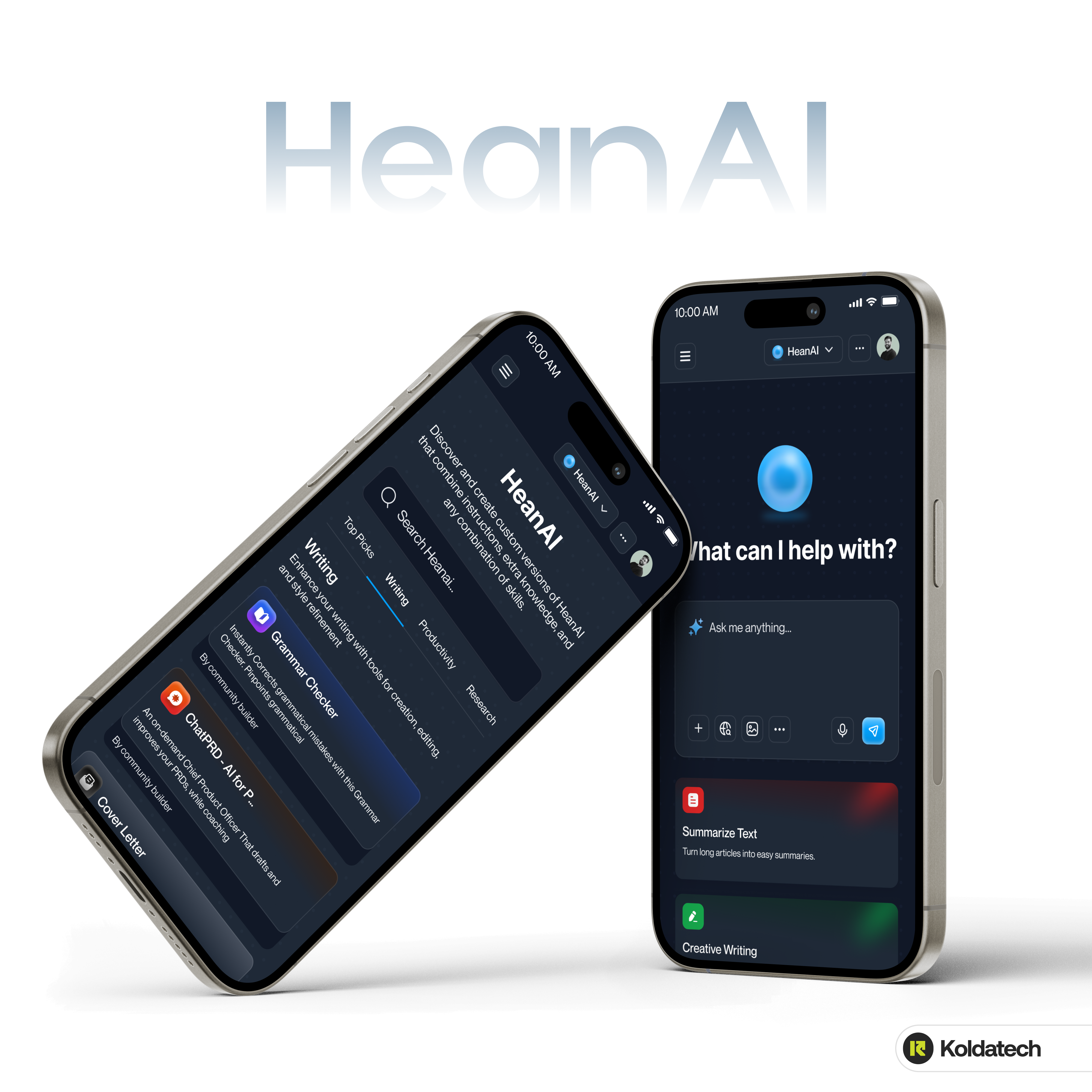 HeanAI — Modern SaaS AI Chat App UI Design branding graphic design logo mobile design product design software ui visual design web design website