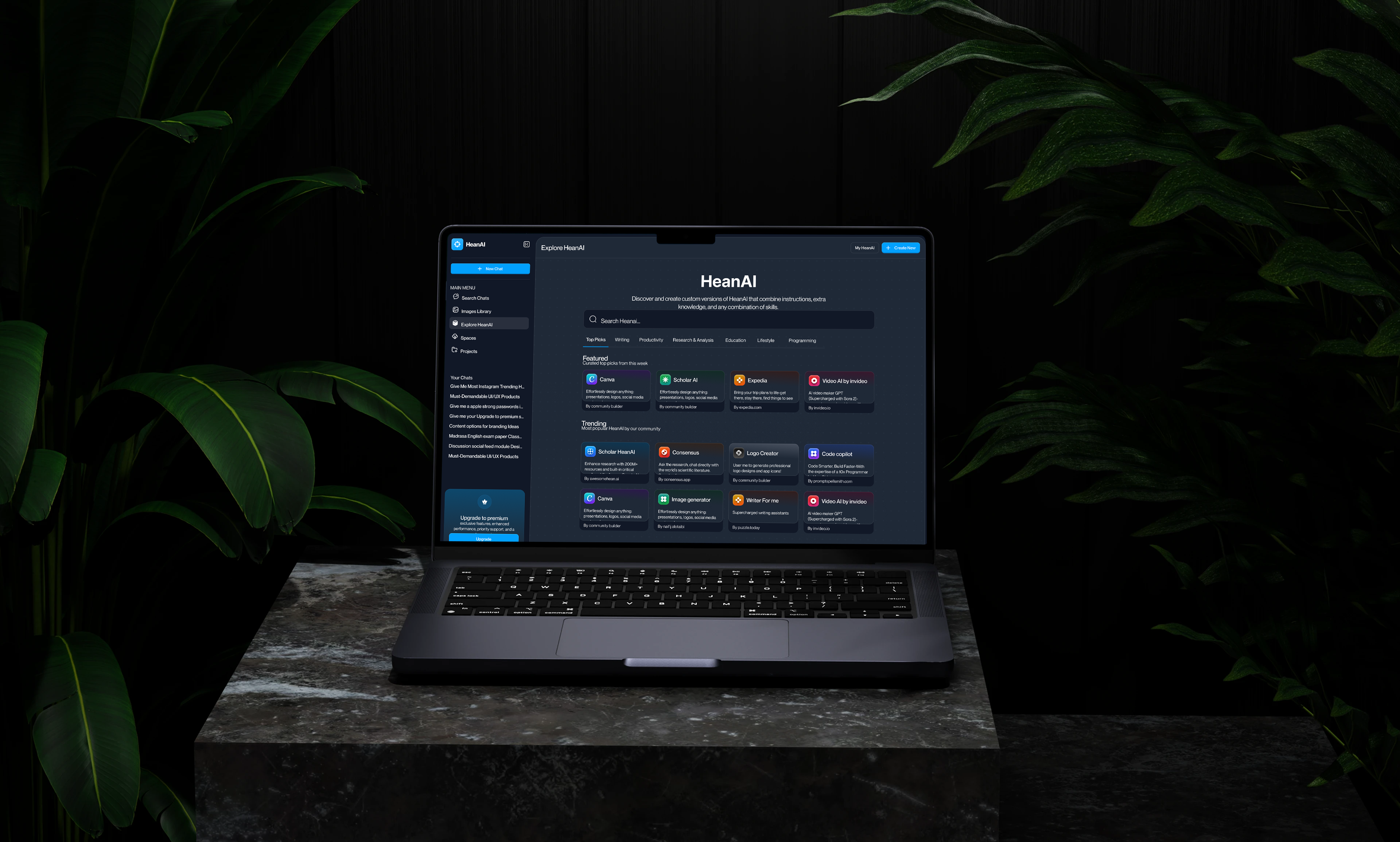 HeanAI — AI SaaS Chat Mobile App Design app design branding graphic design logo product design software system design ui ui design visual design web design website