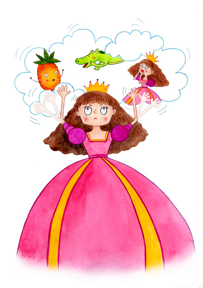 PRINCESS AND PINE | Children book book branding illustration акварель детская книга детский иллюстратор для детей иллюстратор персонаж персонаж в движении персонаж для бренда фотошоп цветные карандаши