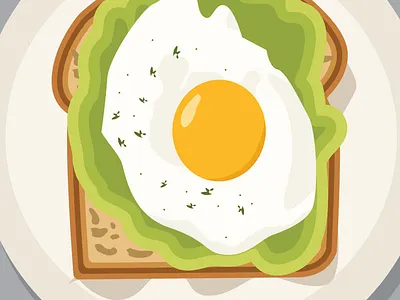Avocado toast with fried egg design graphic design illustration minimalist vector