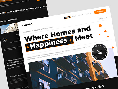 Bahagia Residence - Real Estate Landing Page Wesbite branding building design graphic design illustration landing page logo property property management property website real estate real estate website residence typography ui ui website ux web website