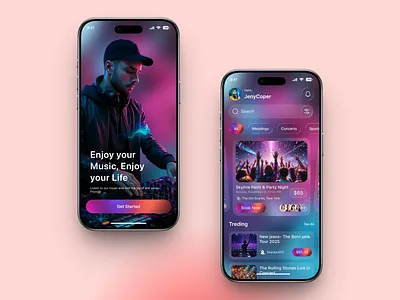 Neon Beats – Music Event App UI Design