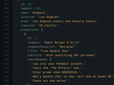 Home Plate Deals JSON Data Restructuring Work-in-Progress api backend baseball code data database deals dodgers editor home json los angeles mono plate pro sports sublime text