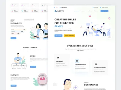 Dental Clinic Landing Page appoint booking dental clinic dentist design doctor doctor appointment figma illustration interface landing page landing page design trending ui ux