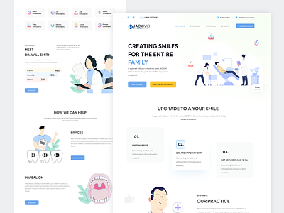 Dental Clinic Landing Page appoint booking dental clinic dentist design doctor doctor appointment figma illustration interface landing page landing page design trending ui ux