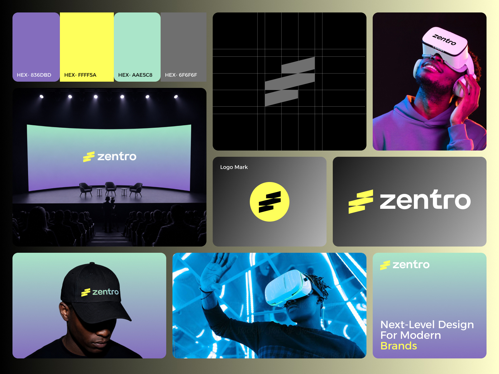 Example of Zentro - Futuristic AI Startup Brand Identity