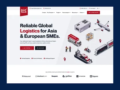 Logistics Landing Page Design b2b cargo delivery cargo transportation delivery service design landing page logistics management minimal package delivery shipment supply chain tracking transport transportation truck ui ux warehouse web design web ui