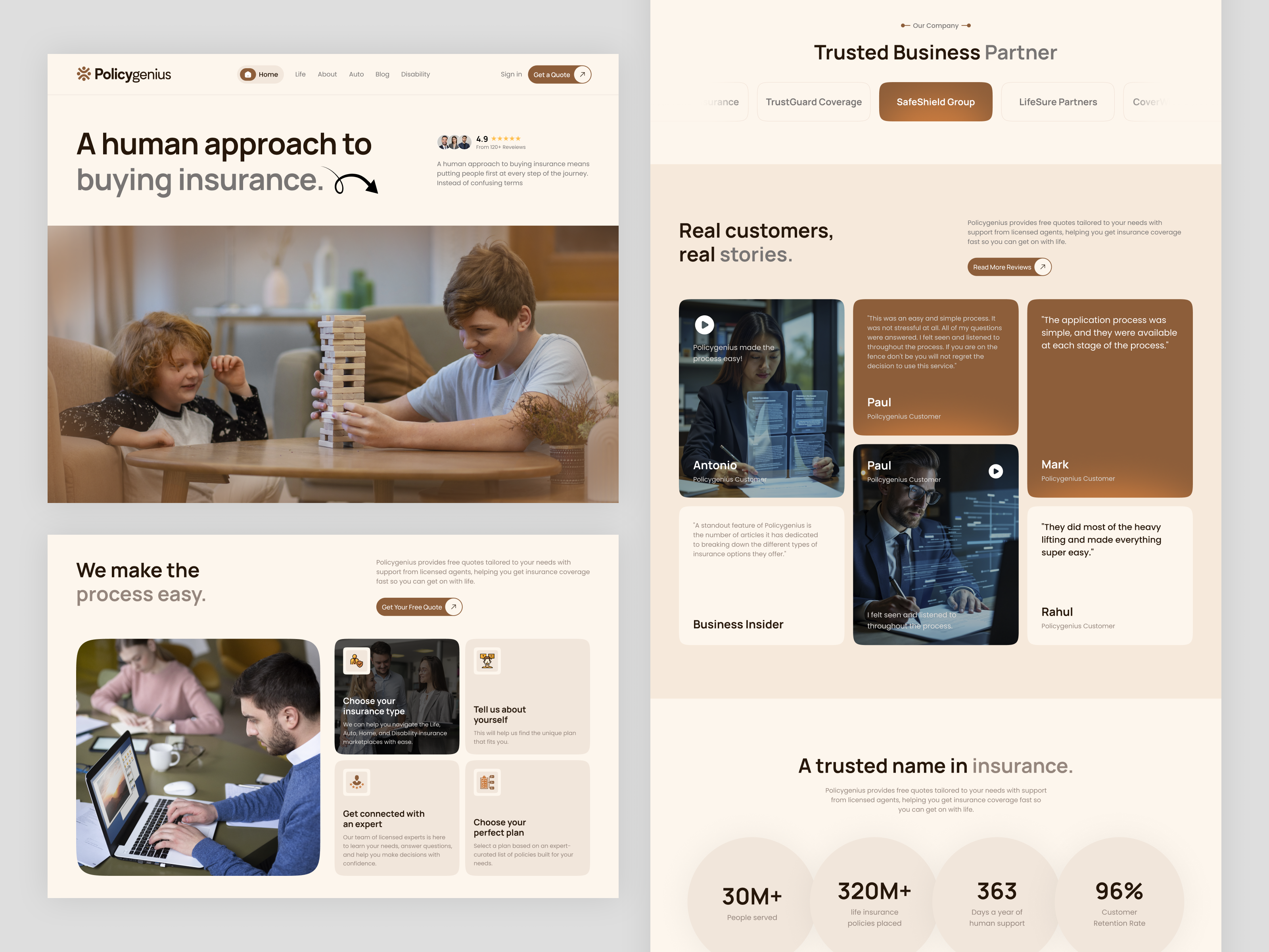Insurance Website UI Design ai insurance platform ai web financial website insurance insurance website interface landing page product ui design ux design web web design website website ui