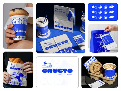CRUSTO I Coffee & Roaster Brand. baked logo bakery logo brand identity branding cafe branding cafe logo coffee logo coffee shop logo europe logo food logo logo logo design logos modern logo restuarant logo roaster logo unique logo