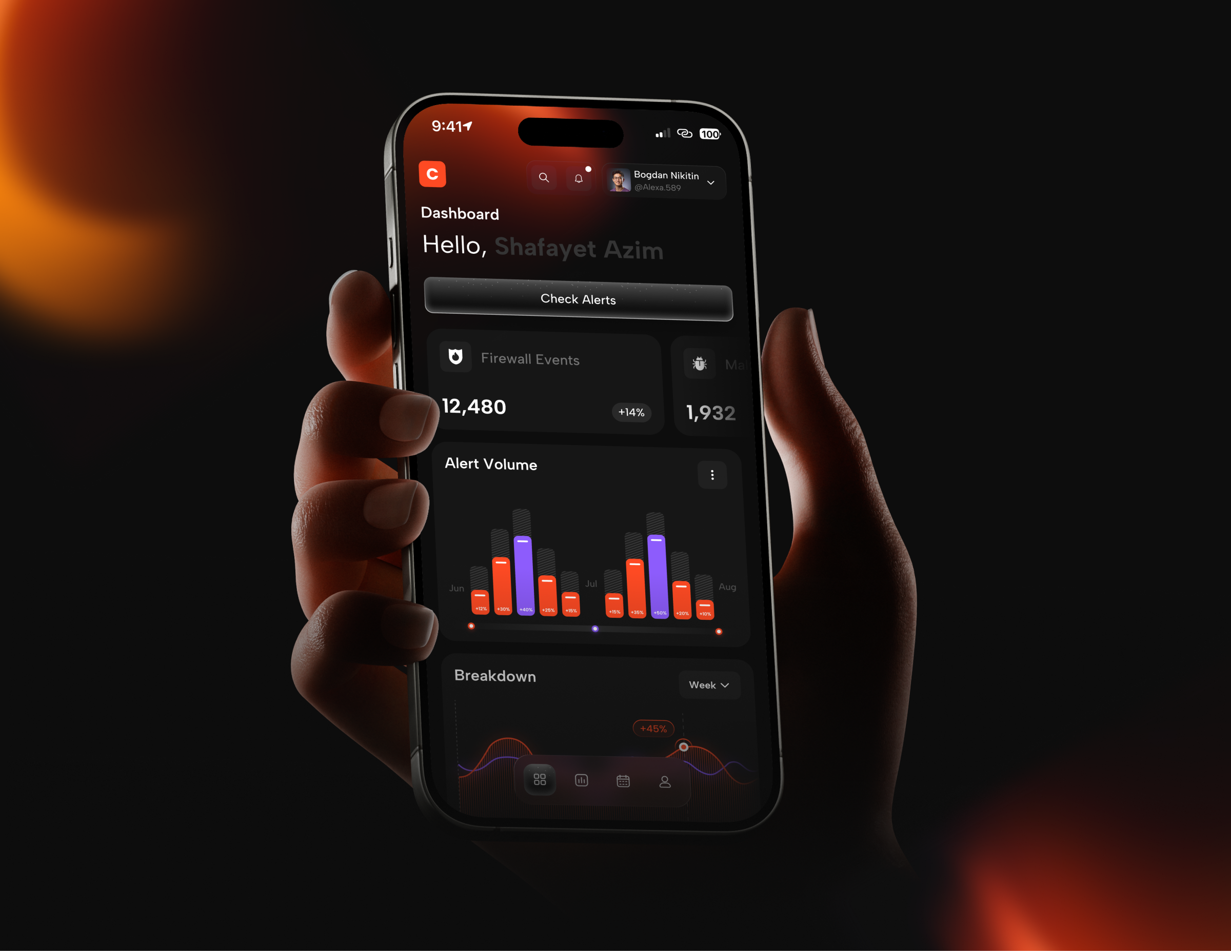 CyberGuard - Cyber Security Mobile App app app design b2b cybersecurity cybersecurity mobile app dashboard data security interface mobile mobile app network security product saas security smart security system monitoring technology ui ui design ux