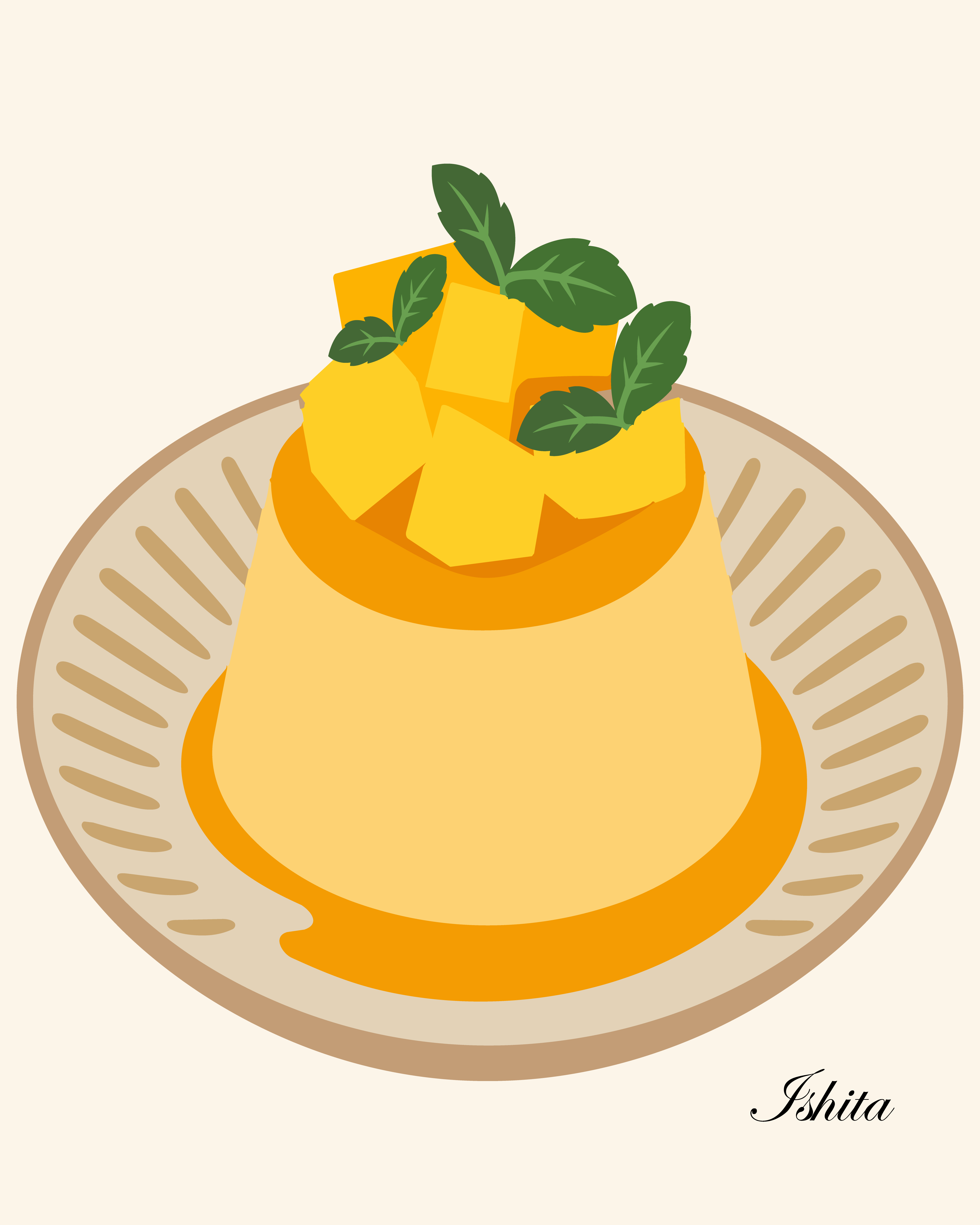 Mango pudding design graphic design illustration minimalist vector