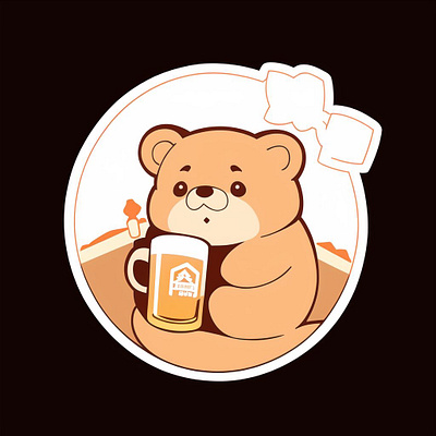 Bear With Beer Logo 2d art artwork conanjett concept creative design digital drawing illustration logo