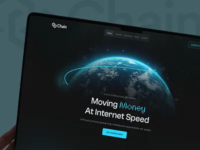 Chain - Moving Money at Internet Speed Website ai ai internet blockchain crypto cryptocurrency defi fintech framer website product design stablecoin web design web3
