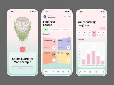 Education Mobile App UI/UX app app design audio book college e learning education education mobile app interface learning platform mobile mobile app ui online class online course online education popular school ui ui design university ux